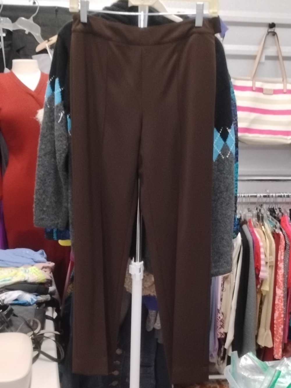 Kate Hill Brown Straight Leg Ponte Pants